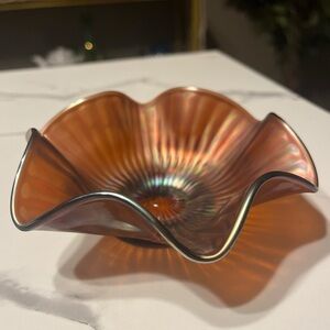 Antique Northwood Stippled Rays Marigold Bowl